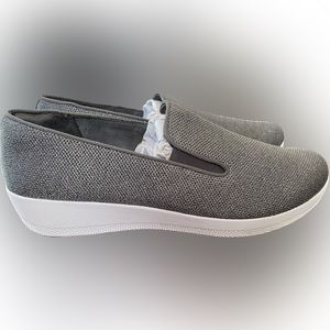Fitflop Superskate Grey Sparkle loafers